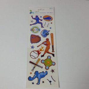 Baseball Sports Stickers Scrapbook  2 Sheets